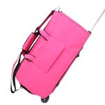 FUOCO Trolly Convertible Duffle Garment Bag for Men Women Suit Carrier for Travel Blazer Carry overnighter Space Saving Duffle Bags, Multi-Functional Coat Pant Cover with Hanger (Pink)