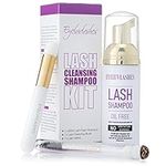 60ml Lash Shampoo Kit with Lash Cleanser Brush & Lash Spoolie Foaming Cleanser Vegan Cruelty Free Eyelash Extensions Oil Free Eyelash Extension Shampoo Pre-Treatment & Daily Use Aftercare Eyeluvlashes