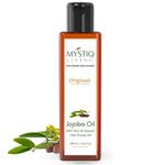 Mystiq Living Jojoba Oil For All Hair Types Natural And Unrefined | Natural Makeup Remover, Hair Vitalizer, Lip Balm - 100 Ml | Cold Pressed, Pure And Natural, 1 Count