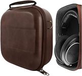 Geekria Shield Headphones Case Compatible with Sennheiser HD 599, HD 598, HD 560S, HD 559, HD 558, HD 555, HD 400 Pro Case, Replacement Hard Shell Travel Carrying Bag with Cable Storage (PU Brown)