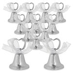 Super Z Outlet Silver Bell Place Card Holders for Table Numbers, Restaurant Menu, Weddings, Party Decoration (12 Pack) by