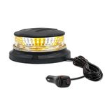 Polieez Amber&White Beacon Light, 42 LEDs & 20 Modes LED Emergency Light for Vehicles, Flashing Warning Light with Magnetic Base, Strobe Light for Truck Tractor Construction Vehicle Tow Snow Plow