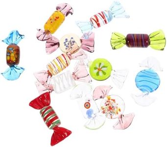 STOBOK Murano Glass Candy, Vintage Murano Glass Sweets, Handmade Artificial Candy Decorations for Gifts Home Party Wedding Christmas Decor 12PCS