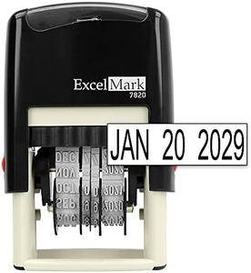 ExcelMark 7820 Self-Inking Rubber Date Stamp – Great for Shipping, Receiving, Expiration and Due Dates (Black Ink)