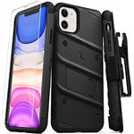 Zizo Bolt Cover - Case for iPhone 11 with Military Grade + Glass Screen Protector & Kickstand and Holster (Black