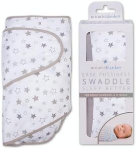 Miracle Blanket Swaddle Wrap - Newborn Essential Baby Blanket - Soft Sleep Sack Ideal for Newborns and Infants (Gray Stars)