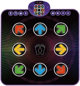 SUNLIN Light Up Dance Mat for Boys Girls Ages 3 4 5 6 7 8, Fun Toy Gift w/ 9 Light Up Keys & Bluetooth, Interactive Music Pad w/ 4 Game Modes & Adjustable Volume, Birthday Gift for Kids 3-12