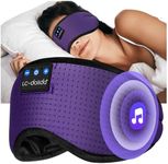 LC-dolida Bluetooth Sleep Mask Headphones for Women Men,100% Blackout 6A Ice Silk Deep Eye Mask Headphones Can Play 14 Hours,Sleep Aids for Adults Eye Covers with Travel Bag & 2 Sleep Earplugs