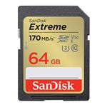 SanDisk 64GB Extreme SDXC card + RescuePro Deluxe up to 170 MB/s UHS-I Class 10 U3 V30