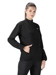 John Ally Women's Sports Gym Jacket with both side zipper pockets with Mesh/Net material perfect for Winter, Workout, Running, Sports, Hiking, Travelling, and Casual wear. (Jet Black - S)