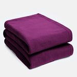 Dreamscene Large Warm Polar Fleece Throw Over Soft Luxury Sofa Bed Blanket, Plain Fuchsia Pink - 120 x 150 cm