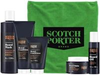 Scotch Porter Get Bearded Collection – Cleanse, Moisturize, Soothe & Style while Encouraging Growth for a Fuller/Healthier-Looking Beard – Includes Wash, Two Conditioners, Serum, Balm & Towel