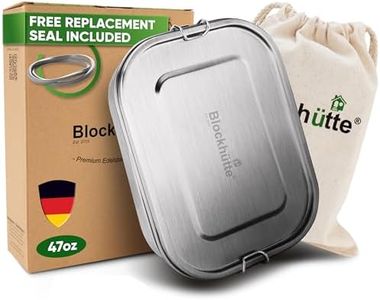 Blockhütte. Premium Stainless Steel Lunch Box I 1400 ml I Includes Replacement Seal & Divider I The Improved Lunch Box is Leak-Proof & Easy to Clean I for Children & Adults