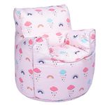 Ready Steady Bed Kids Toddler Armchair | Comfy Children Furniture | Soft Child Safe Seat Playroom Sofa | Ergonomically Designed Bean Bag Chair (Rainbow)