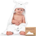 KeaBabies Baby Hooded Towel - Viscose from Bamboo Baby Towel, Infant Towels, Large Hooded Towel, Organic Baby Bath Towel with Hood for Girls, Babies, Newborn Boys, Toddler (Lamb)