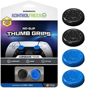 KontrolFreek No-Slip Thumb Grips for PlayStation 5 (PS5) and PlayStation 4 (PS4) Controller | 4 Pack | Blue and Black