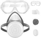 Anti-Dust Respirator, with 10 Pcs Filter Cottons, Anti-fog Goggle and Filter Box, Dust Masks for Building Work, Painting, Woodworking, Epoxy Resin, Organic Vapors, Spraying, Sanding, Chemicals
