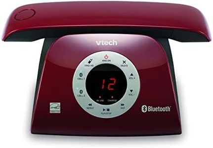 VTECH VS122-16 Retro-Design DECT 6.0 Cordless Phone: Bluetooth Connect to Cell, Call Blocker, Answering System, Full-Duplex Speakerphone, Up to 1000 Phonebook Contacts & 1000 Call Block Entries