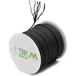 9KM DWLIFE Black Braided Kevlar String 100lb 100ft Fishing Assist Line High Strength Tensile Heat Resistant for Paracord Cord Ultralight Tactical Survival Rope Kite Flying Outdoor Activities