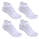 LPXVNJ 4 Pcs Toe Socks, Toe Socks Men 2 Pairs Barefoot Socks, Toe Socks Five Finger Socks, Running Socks Split Toe Socks Breathable Sport Sock Mini Crew Socks for Men