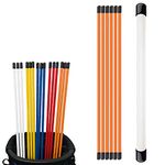 FINGER TEN Golf Alignment Sticks with Cover 48 Inch Practice Stick 6 Pack in Orange, Golf Training Aid Sticks for Driving Range Putting Indoor Outdoor Garden (6 Pack in Orange)