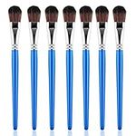 Lusofie 8Pcs Mop Brush for Acrylic Painting 1 Inch Oval Blending Mop Brushes with Wooden Handle Oil Paint Brushes Art Paintbrush Set for Acrylic, Watercolor, Face, Body Art Painting