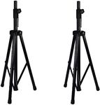 Pair of LyxPro SKS-1 Tripod Speaker Stand, Up to 6 Feet Adjustable Height, Non Slip Feet, Locking Knob and Pin, For Speakers w/ 1-3/8 and 1-1/2 Sockets - Black