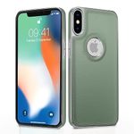 Pikkme Chrome Leather Back Cover | Flexible Pu Leather | Full Camera Protection | Silver Electroplated Chrome | Bumper Case for iPhone X/Xs (Chrome Green)