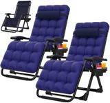 Suteck Zero Gravity Chair Set of 2, Reclining Camping Lounge Chair w/Removable Cushion, Upgraded Lock and Cup Holder, Reclining Patio Chairs Folding Recliner for Indoor and Outdoor