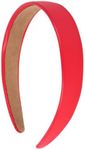 Motique Accessories 1 Inch Vegan Leather Headband for Women and Girls (Coral)