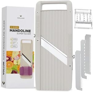 Vollum Wide Japanese Mandoline Slicer for Kitchen – Professional Slicer Vegetable Cutter with Interchangeable Stainless Steel Blades – Food Manual Slicer Handheld Mandoline Slicer