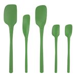 Tovolo 60138-501 Flex-Core All Silicone Spatula Set of 5 for Meal Prep, Cooking, Baking, and More-Pesto