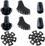 Replacement Rubber Tips Set for Trekking poles-4 Paris Heavy-Duty Durable Feet Paws Tips Snow Baskets for Hiking Poles/Walking Sticks