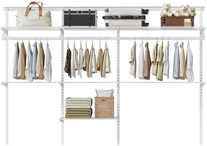 STORKING Wall Mounted Wire Closet System, White, 4-7.5Ft