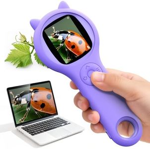 Mini Microscope for Kids - Handheld Digital Magnifier, Perfect Christmas and Birthday Gift for Ages 3-8 (Purple)