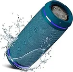 TREBLAB HD77 Blue-Bluetooth Portable Speaker-360° HD Surround Sound-Wireless Dual Pairing-30W of Stereo Sound-DualBass Technology - IPX6 Waterproof Design with up to 20H(Renewed)