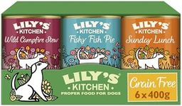 Lily's Kitchen Natural Adult Wet Dog Food Tins Grain-Free Recipe Variety Pack 6 x 400g