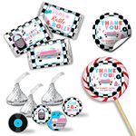 50’s Sock Hop Birthday Party Sticker Bundle Kit - 429 Pieces!! Includes 60 2" Circle Stickers, 45 Mini Candy Bar Wrappers, & 324 Round Candy Kiss Stickers by AmandaCreation