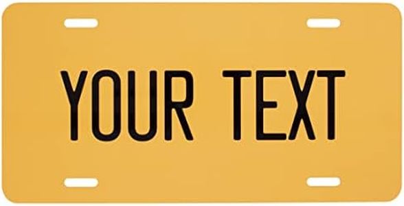 ExcelMark Custom License Plate for Front of Car – Personalized Car Tags – 6" x 12" Universal Fit (Marigold)