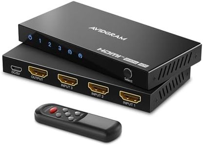 HDMI Switch 4K 60Hz, AVIDGRAM HDMI 2.0 Switcher 3 in 1 Out, 3 Port HDMI Selector Box with IR Remote Control Support HDCP 2.2 HDR10 3D 18Gbps, Compatible with Xbox, PS4, HDTV, Monitor