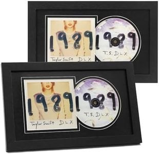 FramePro CD Display Frame for CD Covers and Discs with Real Glass, Elegant Home Decor Case for Music Enthusiast, Black Mat Pack of 2