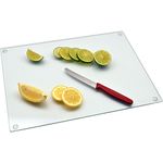 Harbour Housewares Glass Chopping Board - 40x30cm - Clear - Medium Dining Place Mats Cutting Mat Worktop Saver for Kitchen Cooking, Baking, Vegetable Preparation