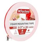 XFasten Double Sided Tape Foam Mounting Tape, 1/2-Inch x 36 Yards