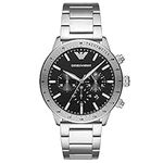 Emporio Armani Watch for Men, Quartz Chronograph Movement, 43 mm Silver Stainless Steel Case with a Stainless Steel Strap, AR11241