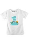 Fflirtygo Regular Fit 1st Birthday Kid's Cotton T-Shirt, Cutie Pie is Turning Wild One Printed Stylish T-Shirt for Kids White Color