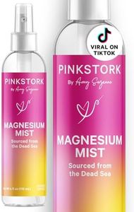 Pink Stork Magnesium Spray Mist - Pure Magnesium Chloride for Morning Sickness, Calm, Stress, & Sleep - Fast-Absorbing, Pregnancy Must Haves, 200 mg per 6 Sprays, 4 oz Unscented
