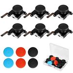 EEEKit 3D Analog Joystick Replacement, 6Pcs Switch Left/Right Joycon Stick Replacement with Thumbstick Caps Compatible with Nintendo Switch and Switch Lite Controller