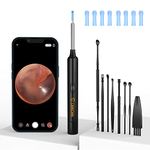 LMECHN Ear Wax Removal Kit 1296P HD Ear Wax Camera Cleaner 3.5mm Visual Wireless Otoscope with 6 LED Lights Portable USB Charging Ear Remover Cleaning Kit for iPhone, iPad and Android Smartphones