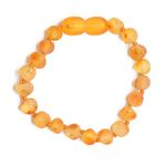 Genuine Baltic Amber Bracelet - Anklet - Raw not Polished Beads - Honey Color - Knotted Between Beads - Sizes from 11 cm to 16 cm (14)