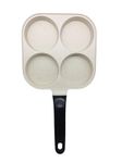 VDNSI 4 Hole Non Stick Egg Frying pan,Multi-Purpose Frying pan for Omelet uttapam,idli Burger Poached Egg Kitchen Breakfast(1pcs) (WHITE)